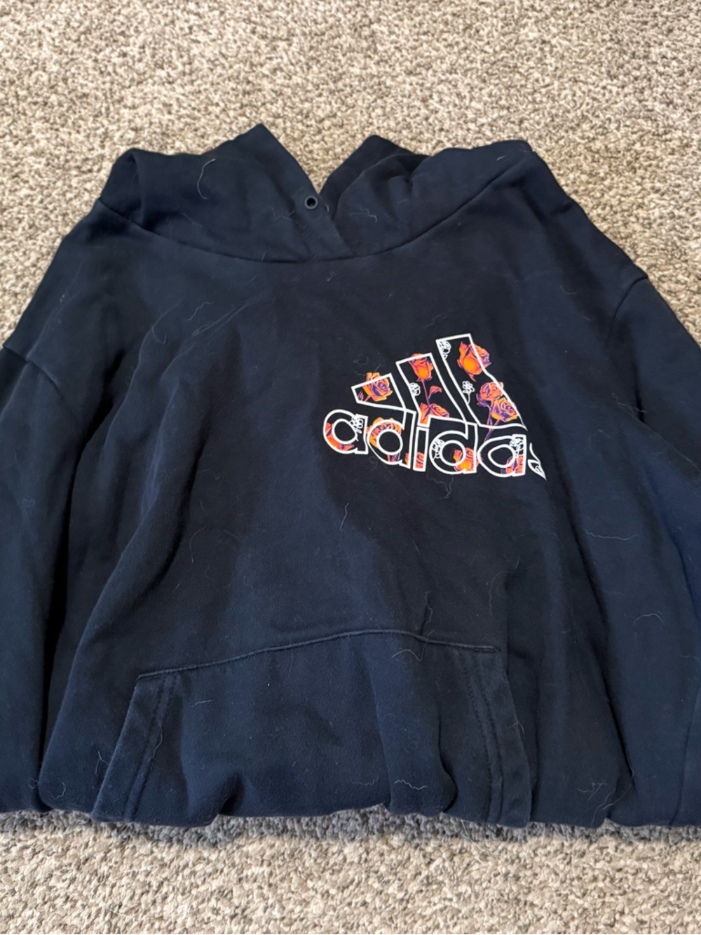 adidas Black Hoodie with Subtle Logo